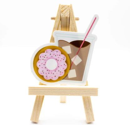 Pink Donut and Iced Coffee Sticker