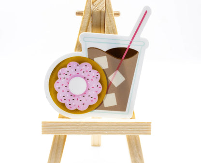 Pink Donut and Iced Coffee Sticker