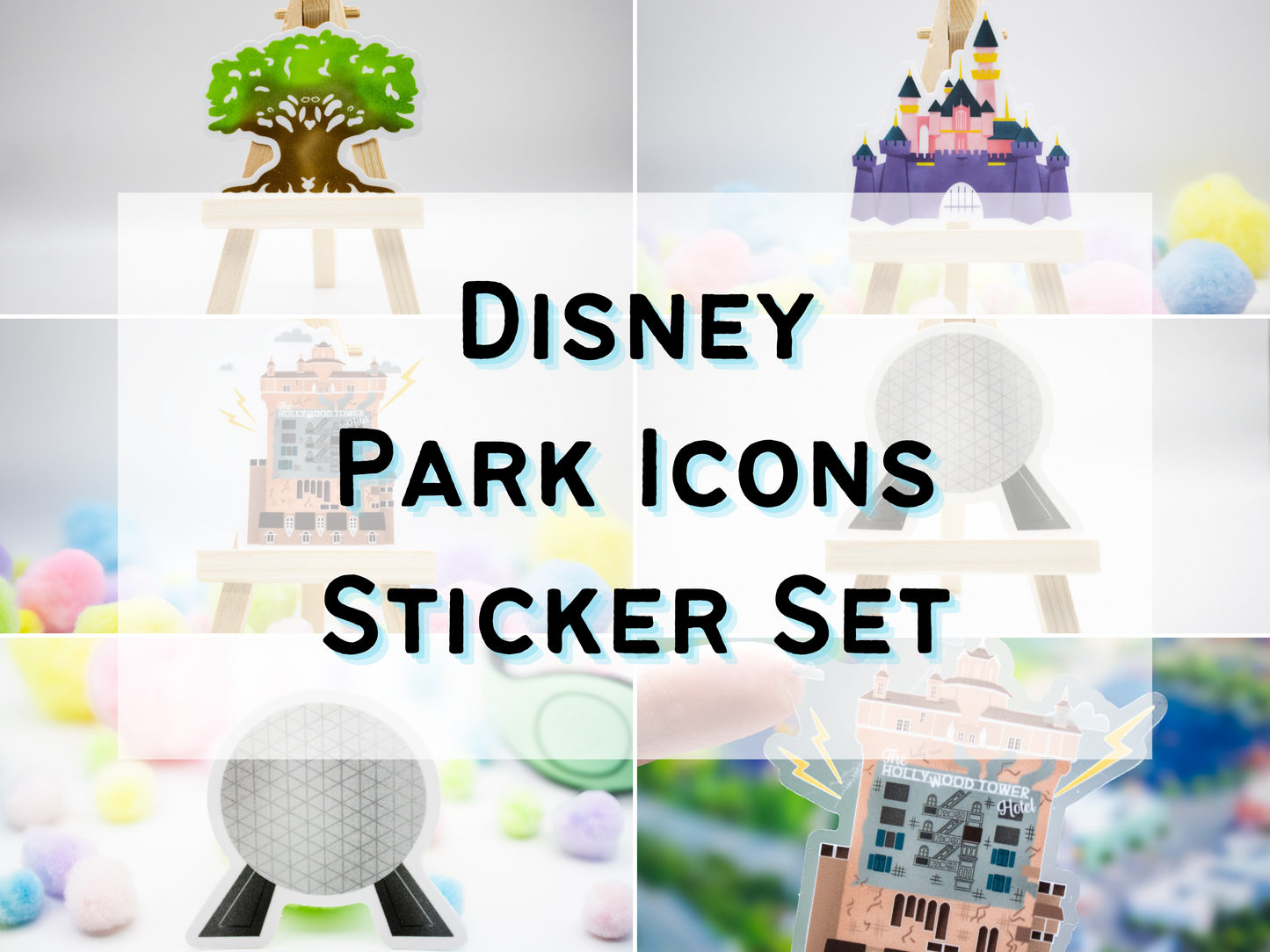 Disney Park Icons Sticker Set of 4